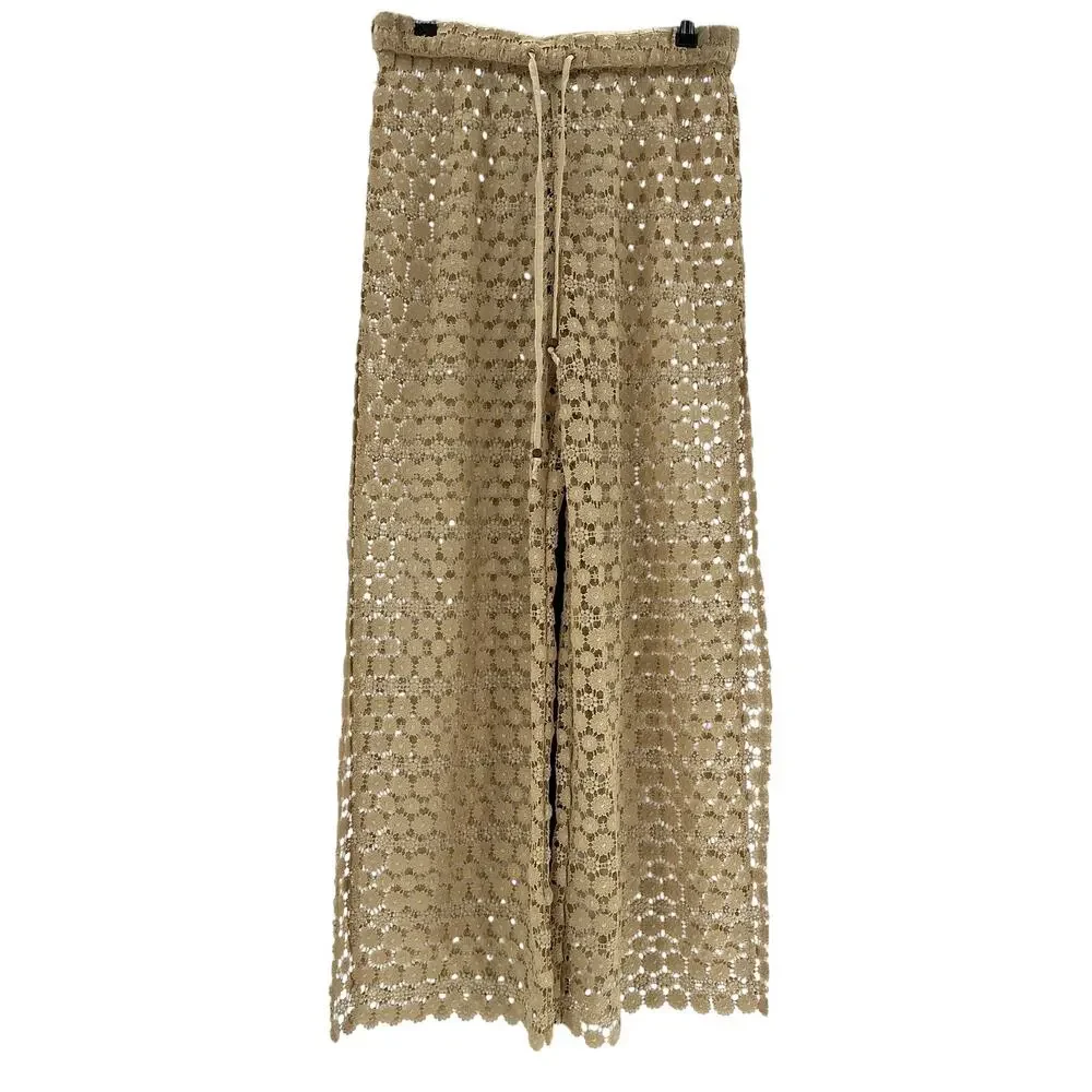 Lovers + Friends 'Chiara' Beige Poly Pant Size M - Picture 2 of 4